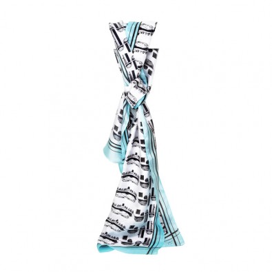 Aqua-Blue-Car-Silk-Printed-Scarf-Primary