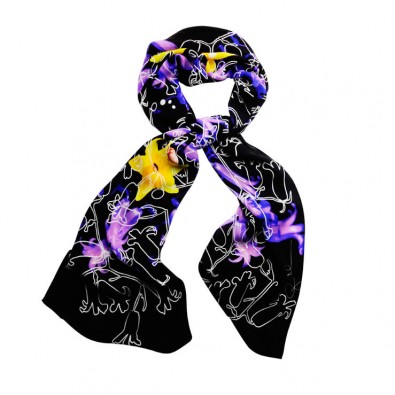 Designer Silk Scarves; Hyper Bluebells