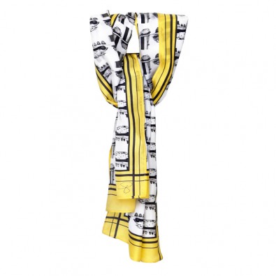 Sunshine-Yellow-Car-Silk-Printed-Scarf-Primary