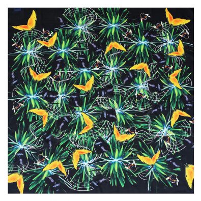 ButtnBee Luxury Silk Pocket Square Gringe Tropical