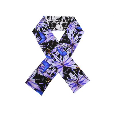 ButtnBee Luxury Silk Skinny Scarf; Purple Haze