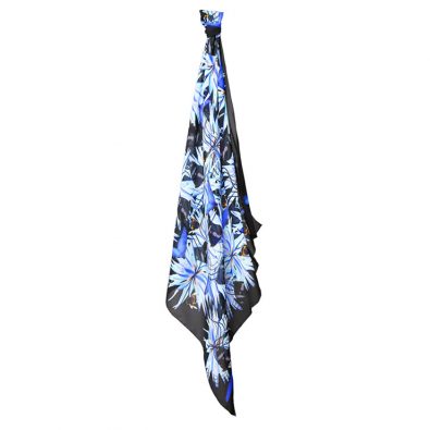 ButtnBee Luxury Silk Scarf; Vibrant Blu